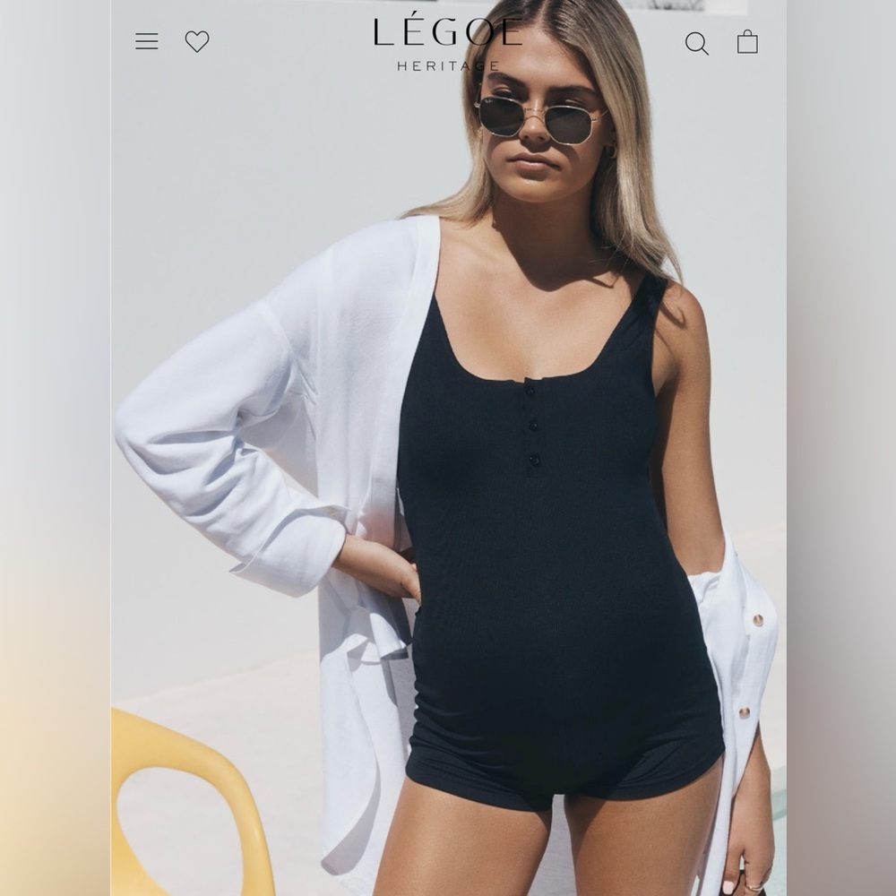 NWT Legoe Heritage XS Black BOYLEG SWIM ONEPIECE Maternity Bodysuit Australia